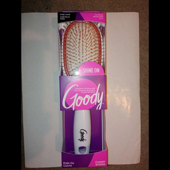 Goody Oval Cushion Copper Stiff Metal Pin Wire Bristles Shine On Fine Hair Brush - Picture 11 of 13